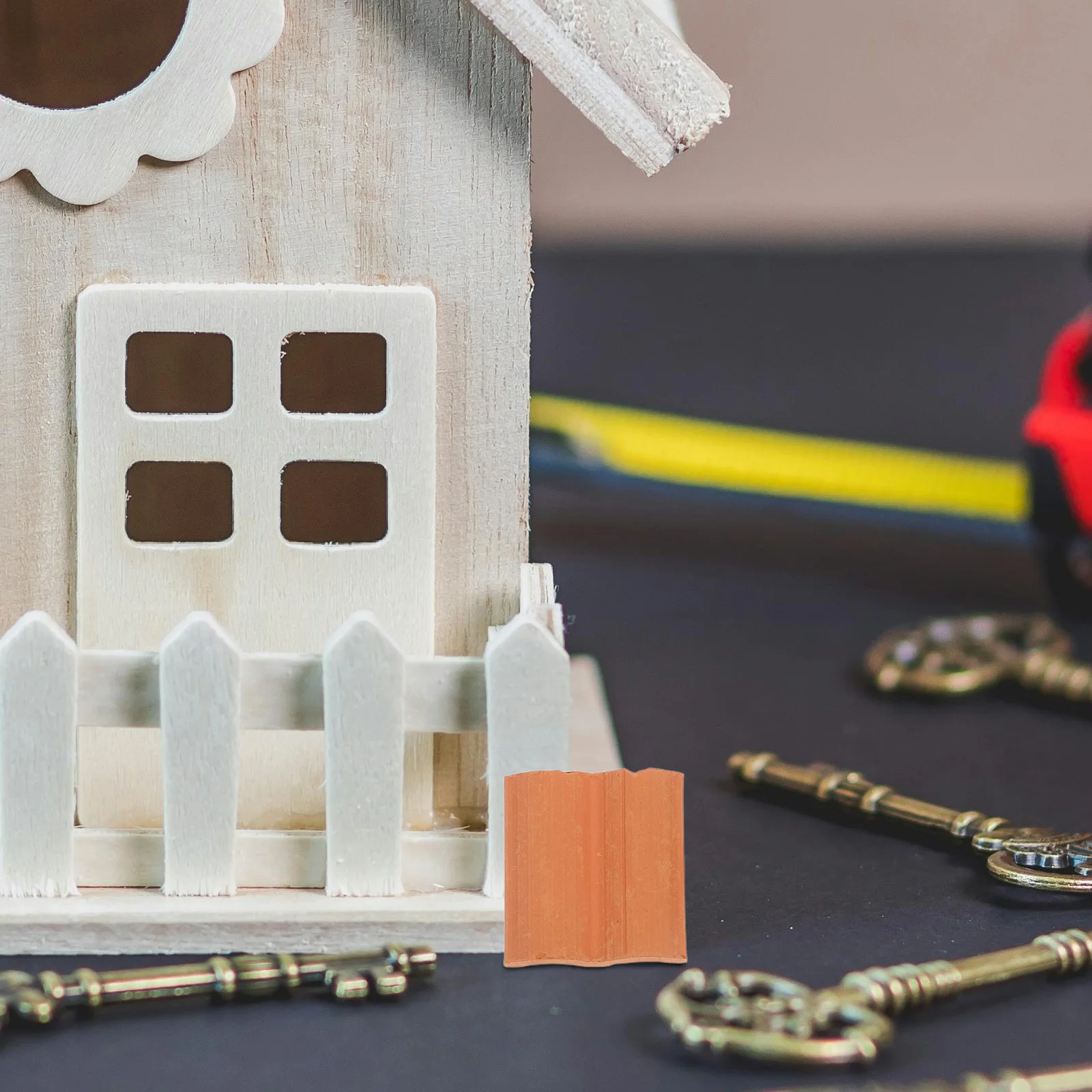 60Pcs Miniature Roof Tiles Realistic Simulation for DIY Dollhouse Micro Landscape Diorama Craft Architecture Building Decor Sand