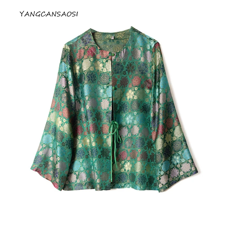 

2025 женская мода весна/осень новое ретро 70% натуральный шелк шелковицы 30% искусственный шелк глянцевое универсальное темпераментное пальто