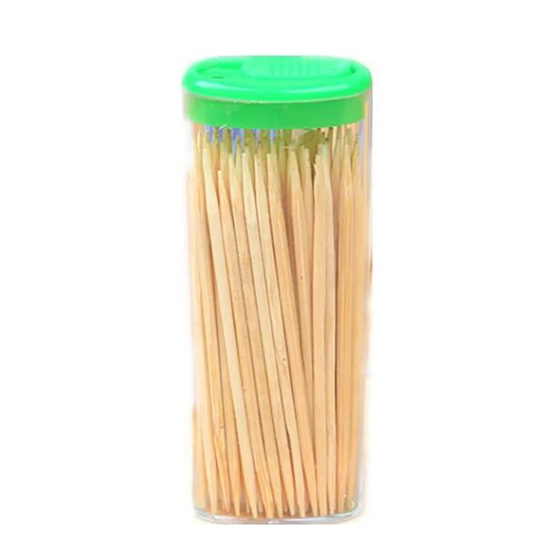 50Pcs/set Natural Bamboo Toothpicks With Box, Portable Disposable Tooth Picks Household Living Room Food Fruits Toothpicks