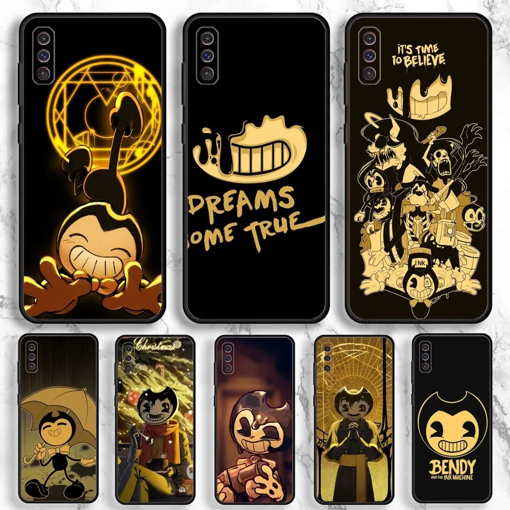 Чехол Bendy и чернила для телефона Samsung Galaxy A13,A21s,A22,A31,A32,A52,A53,A71,A80,A91, мягкий черный чехол для телефона