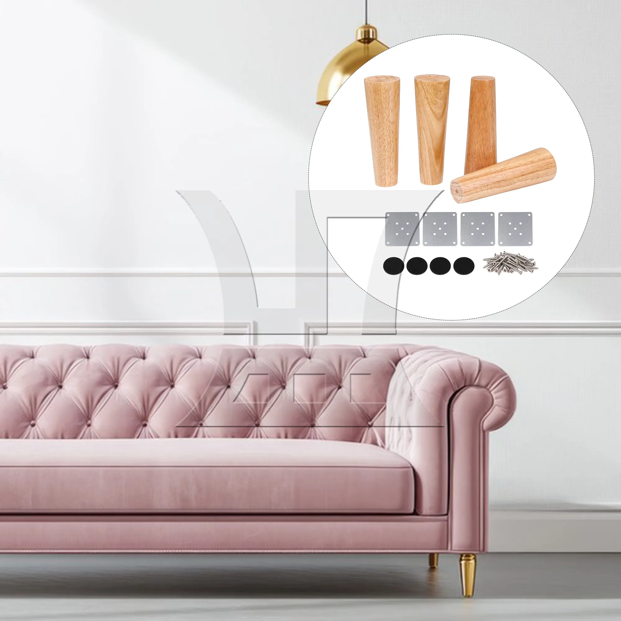 

BQLZR 16pcs Solid Wood Cone Furniture Legs 18x6x4cm Sturdy and Reliable for Sofas