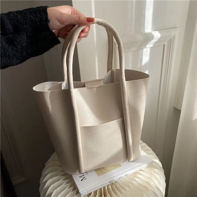 Miyagawa Fashion Handheld Casual Bucket Bag 2024 New Fashion Korean Versatile Texture Tote Soft Hanbags