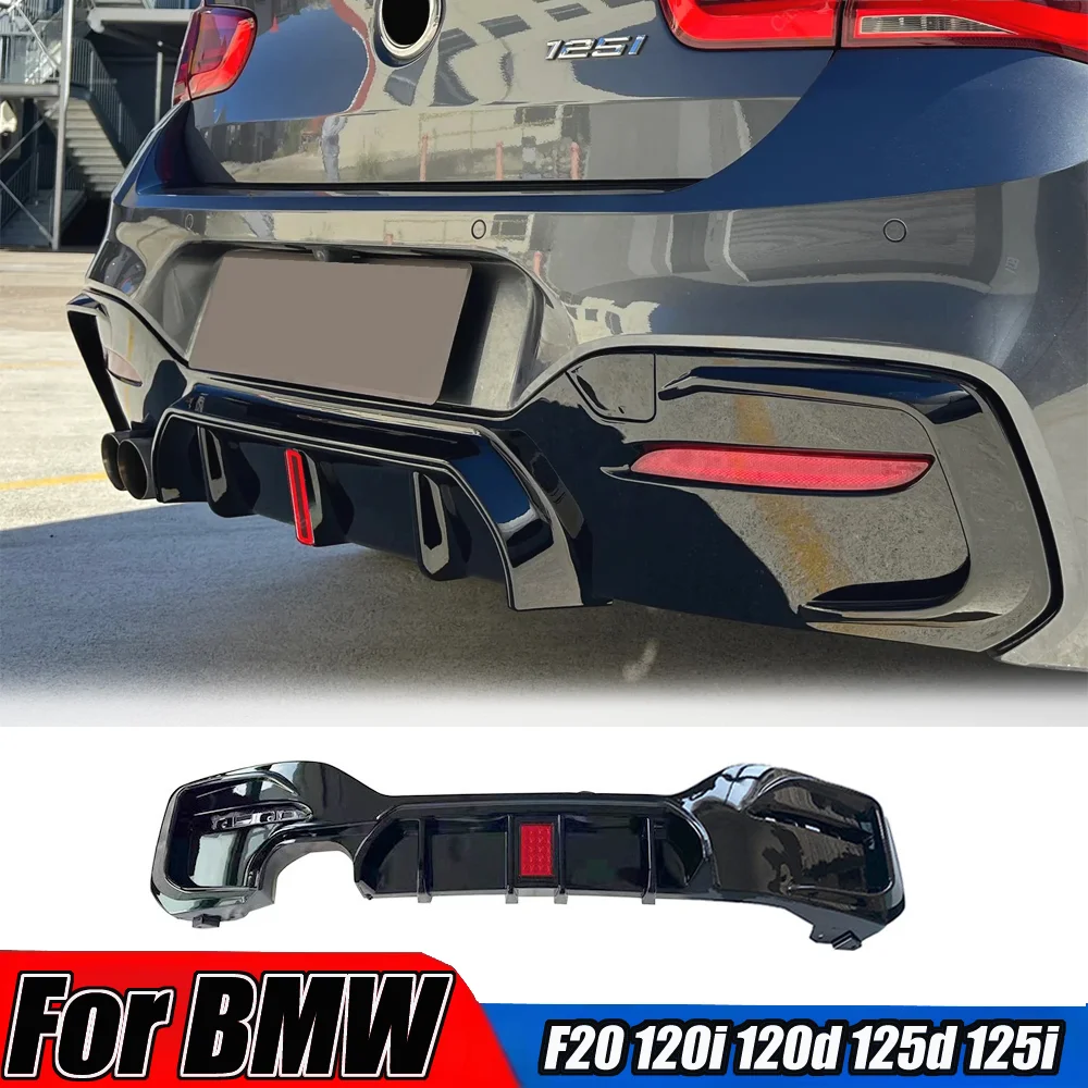 

Rear Bumper Lip Plate For BMW F20 120i 120d 125d 125i M Sport 2015-2019 Lci MP Style Rear Diffuser With Red LED Lamp Body Kits