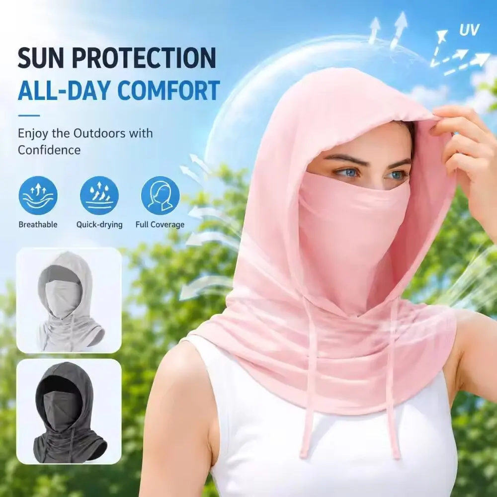 Passamontagna Unisex con Copricollo Lungo per Ciclismo, Moto, Pesca - Protezione Solare/UV, Traspirante per Sport all'Aperto