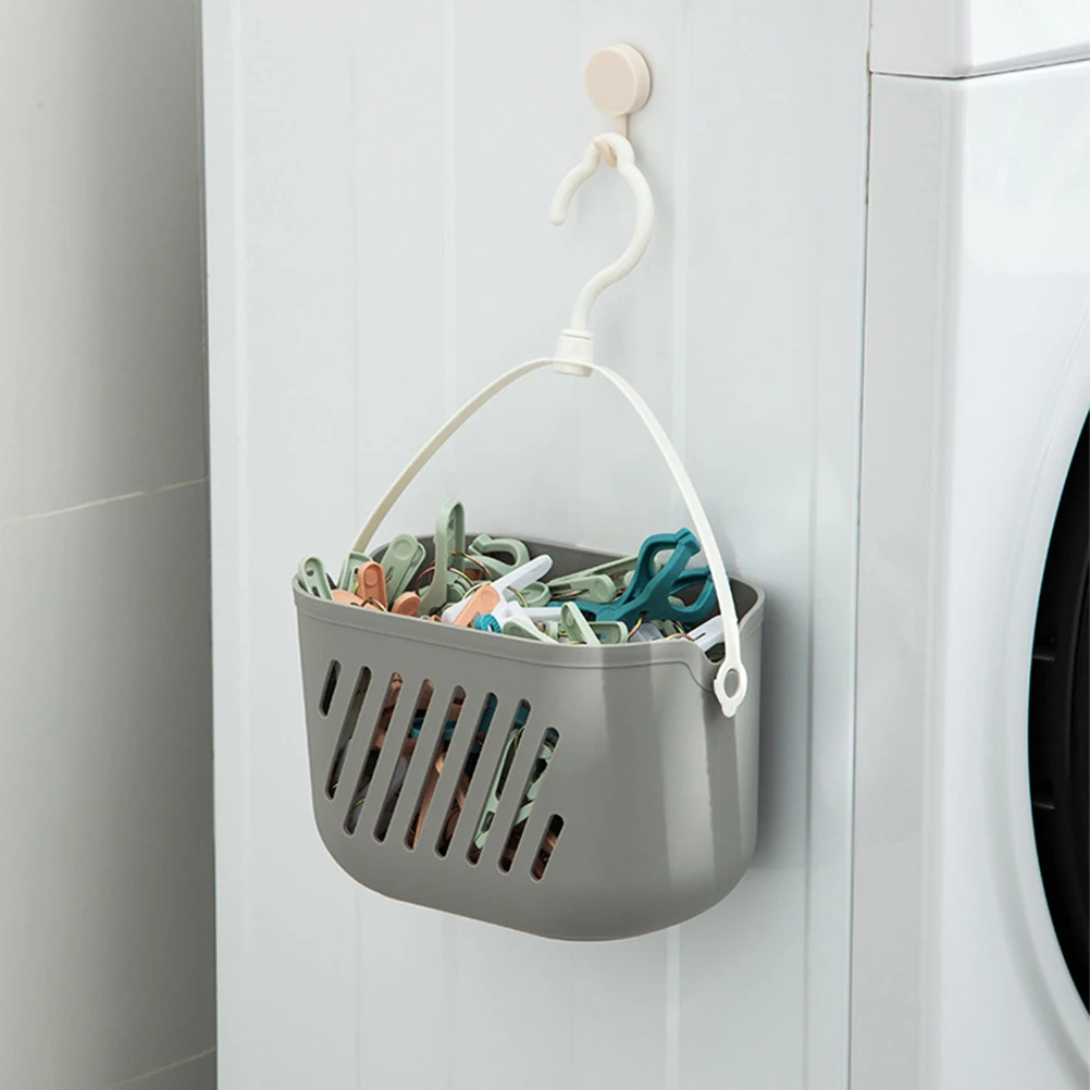 

2pcs Kitchen Hanging Baskets Storage Organizer Wall Mounted Tray Fruits Vegetables Bathroom Grey White