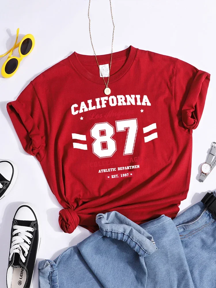 Los Angeles, California Est.1997 Street Letter T-Shirt Loose Round Neck Tee Shirt Harajuku Hipster T-Shirts Fashion Women Tshirt