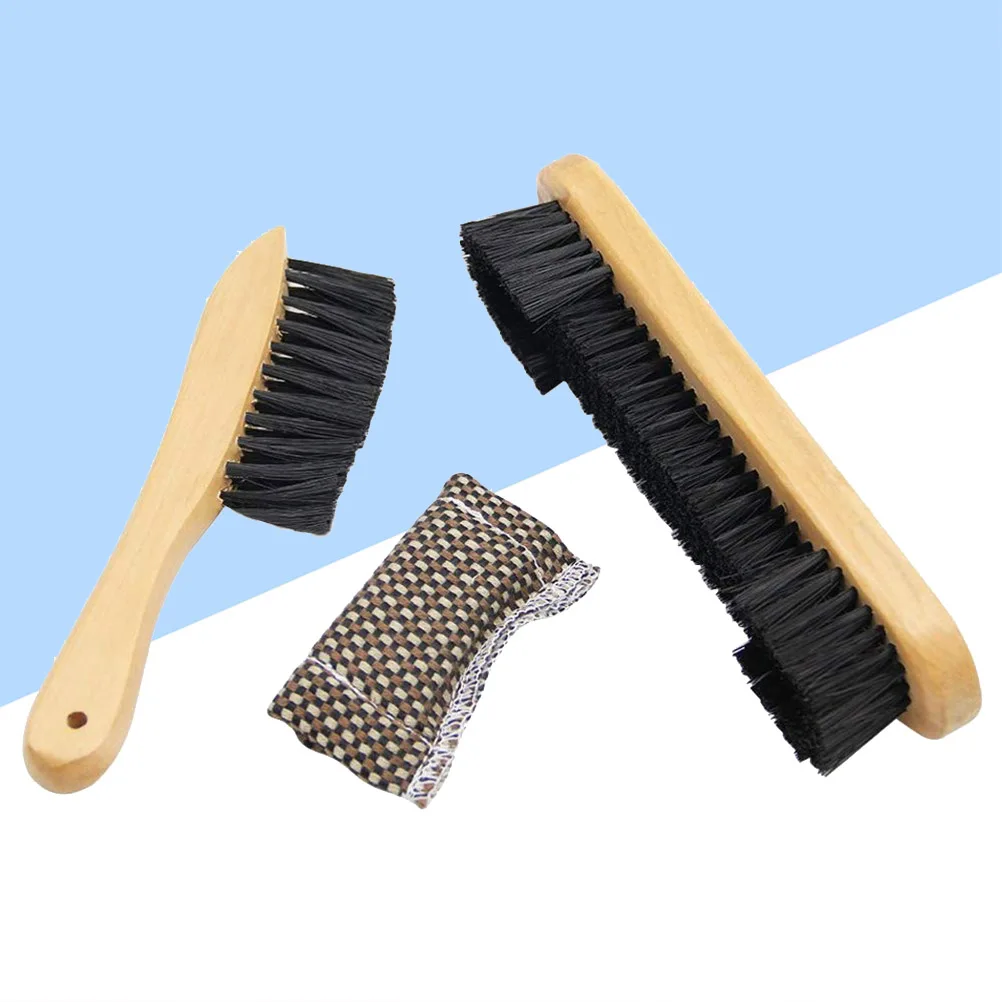 

3 pcs Billiard Brush Set 8 Inch 9 Inch Wood Handle Pool Table Cleaner Fabric Sheet Soft Bristles Long Hair Thorough Cleaning