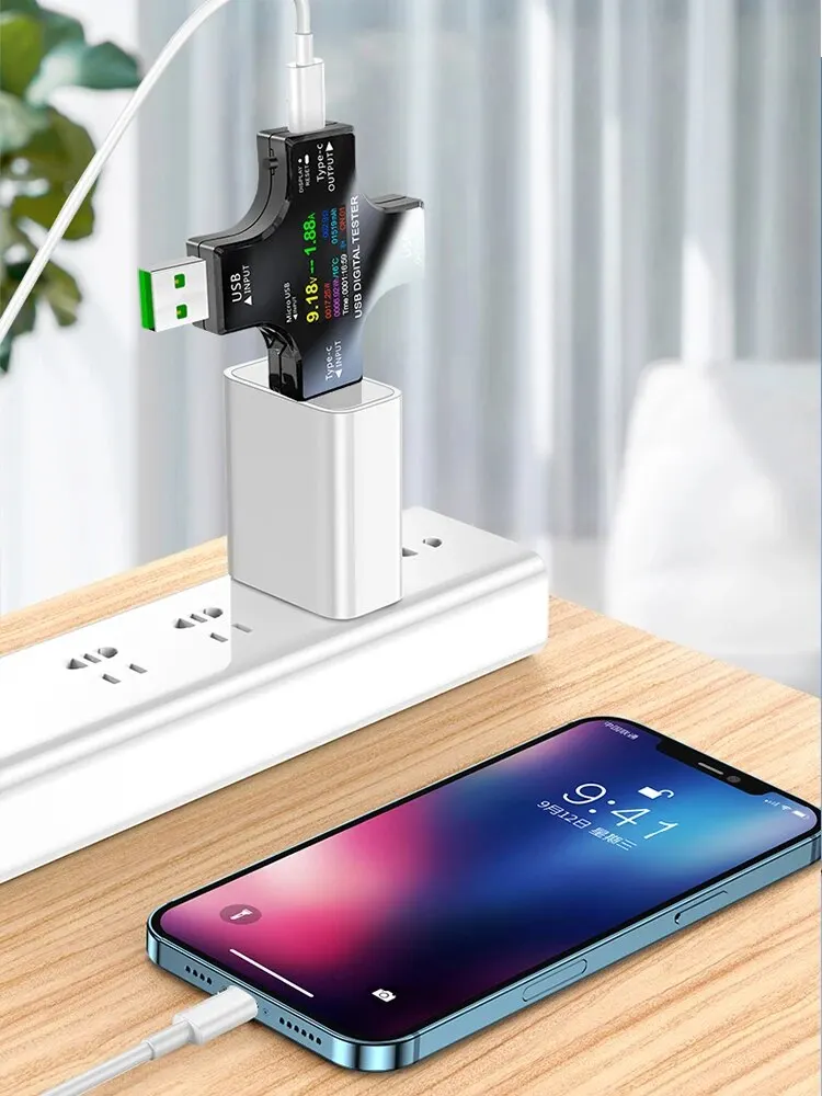 Tester USB DC Type-C PD Cyfrowy Woltomierz Amperomierz Monitor Napięcia Prądu Miernik Prądu Detektor Power Bank Ładowarka Miernik Pojemności 8.0A — zdjęcie 2
