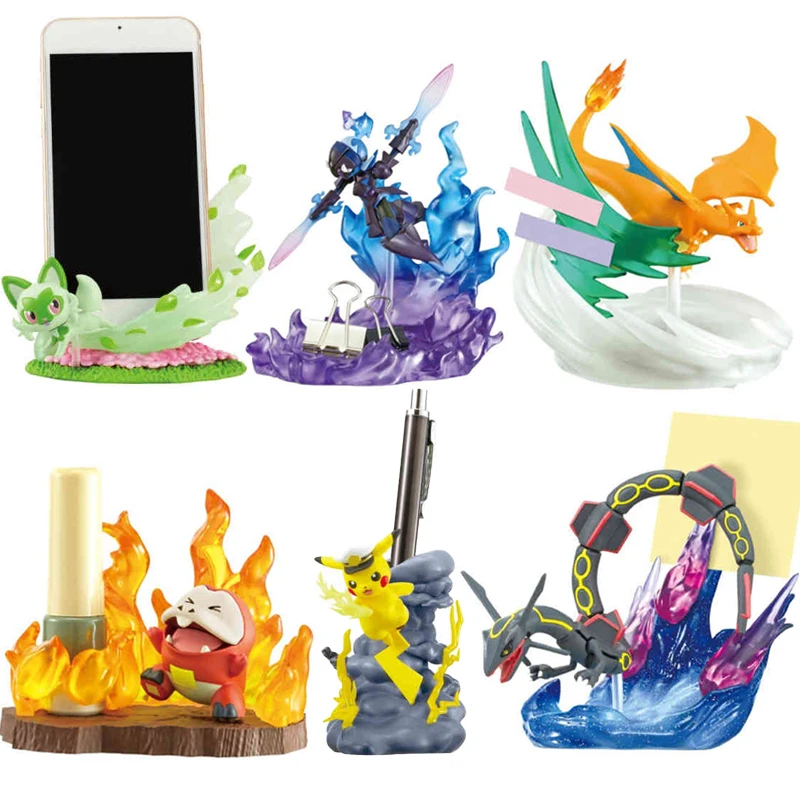 Hadiah Mainan Model Figur Aksi Anime RE-MENT Asli Kapten Ceruledge Pikachu Sprigatito Charizard Anime