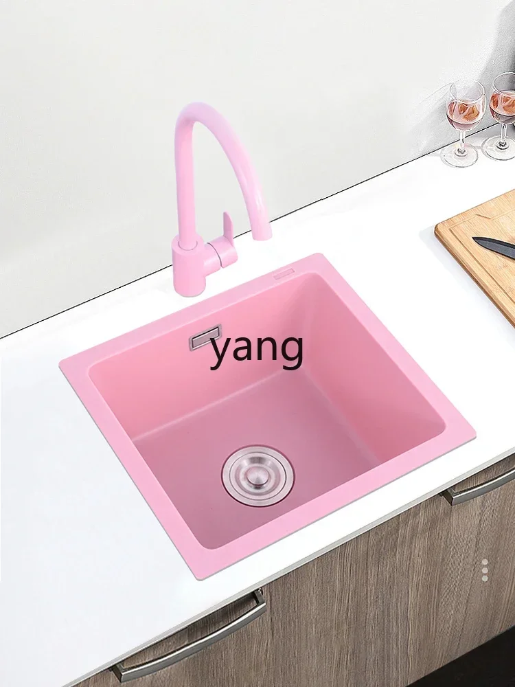 حوض حجر الكوارتز الوردي LH تحت حوض المطبخ وحوض الخضروات وحوض واحد مدمج #3