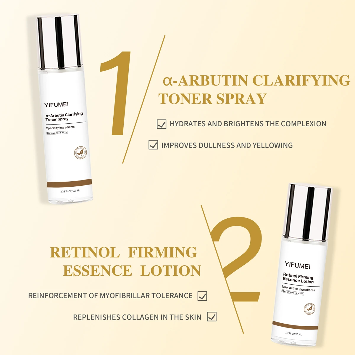 Retinol Collagen Skincare Sets Toner+Lotion+Facial Day+Night Cream Ordinary for Anti-Aging Anti wrinkle Facial Kit Pack 4Pcs