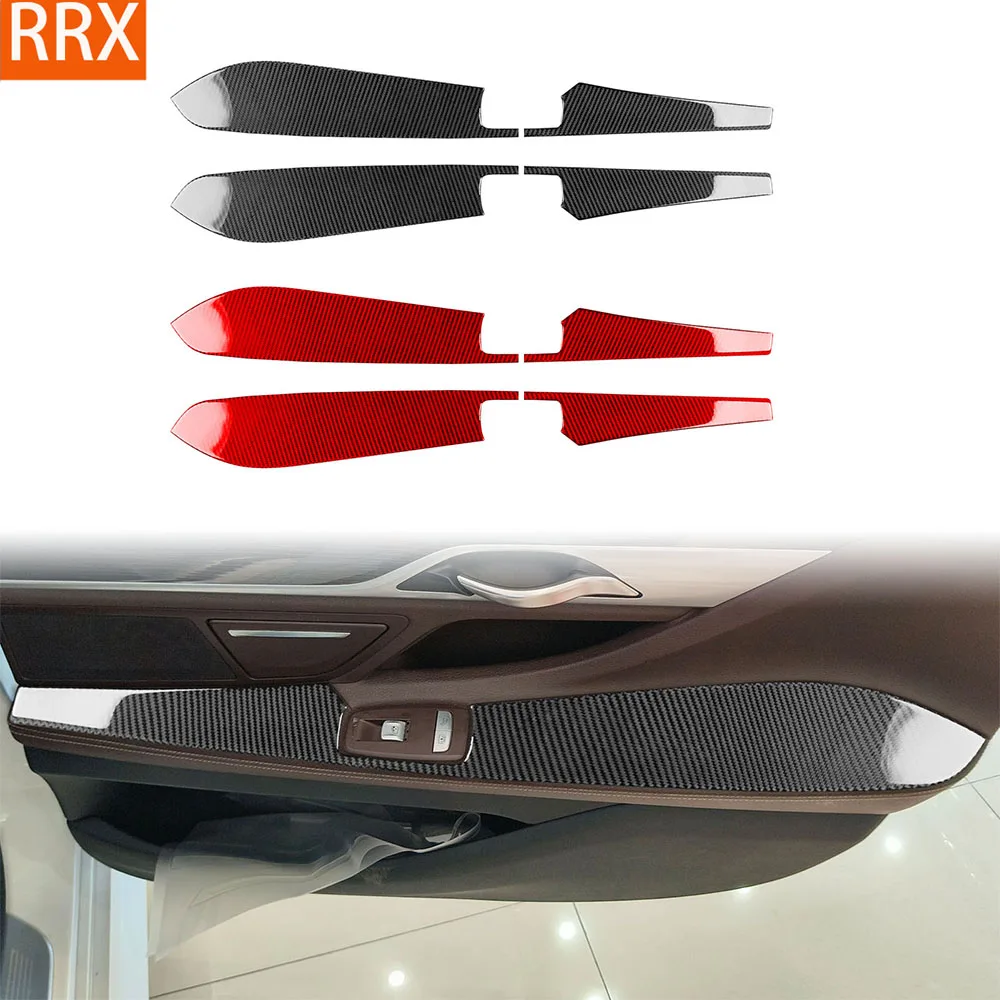 

For BMW 7 Series G11 G12 2015-2022 Real Carbon Fiber Sticker Rear door armrest Panel Cover Car Accessories inside decorative