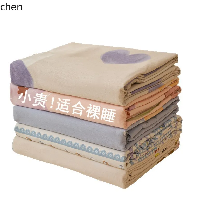 ZML pure cotton four-piece bedding set, pure cotton printed bed sheet and duvet cover 4