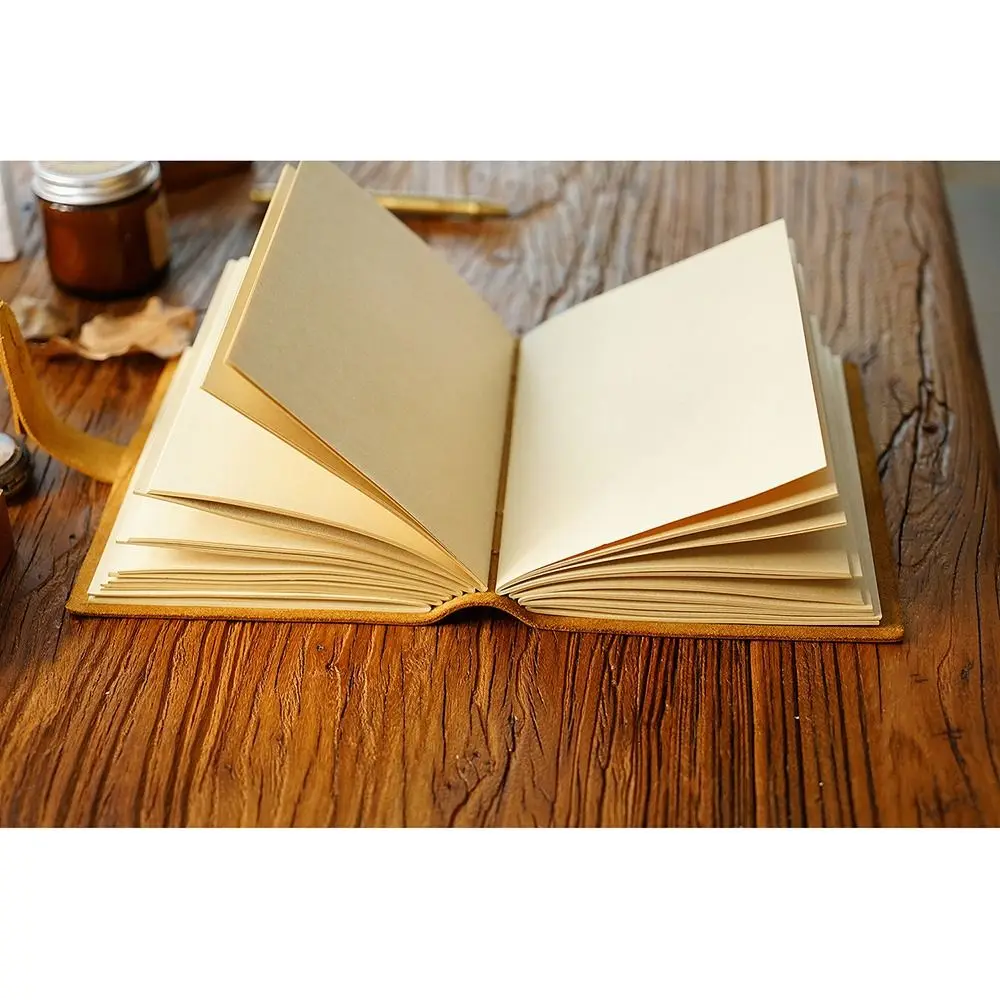 Vintage Leather Bound Journal Genuine Leather Cover Handmade Blank Paper Diary Unlined Blank Pages Travel Sketchbook Student
