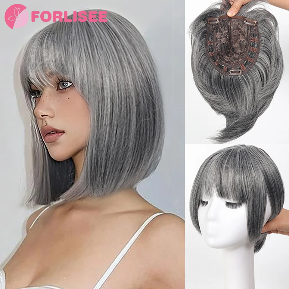 3D Bangs Invisible Seamless Head Hair Straight Hair Hair Air Bangs Head Overhead Natural Invisible Replacement Cover White Hair