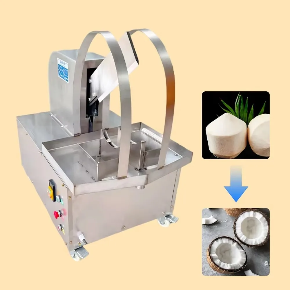 Automatic Coconut Cutting Machine Tender Coconut Half Cutter Efficient Shell Cutting Tool for Commercial Use