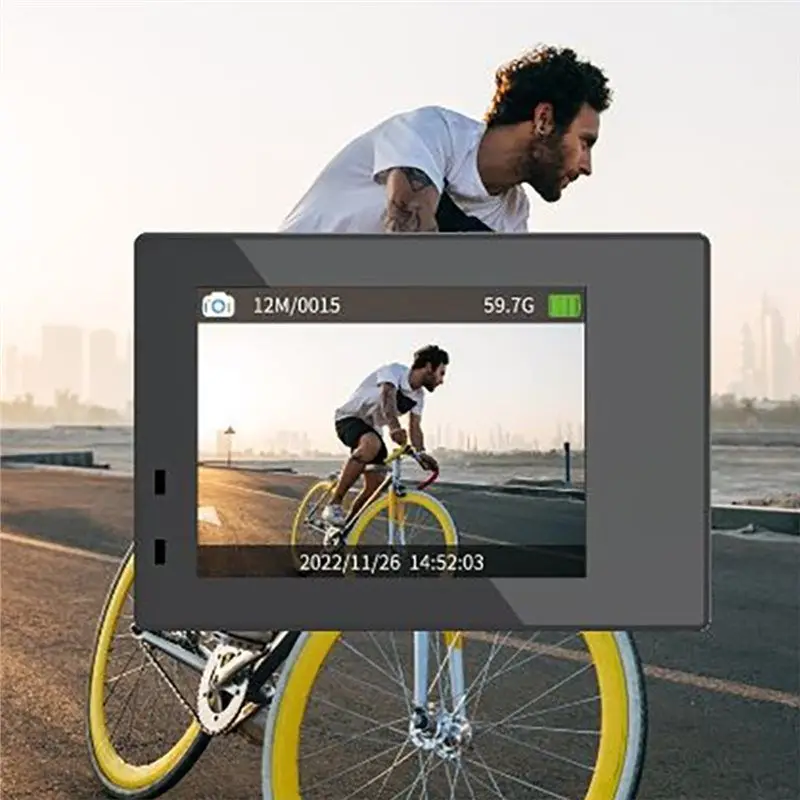 GROCE-Camera 4K 30 إطارات 2.0 شاشة تعمل باللمس EIS مضادة للاهتزاز 24 مليون بكسل كاميرا خارجية مقاومة للماء مسجل كاميرا ركوب الدراجات