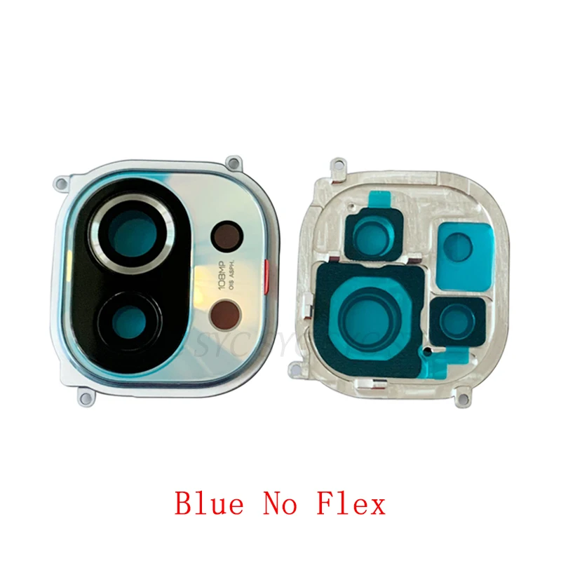 Back Rear Camera Lens Glass with Frame Holder For Xiaomi Mi 11 Camera Frame with Lens Flash Light Repair Parts