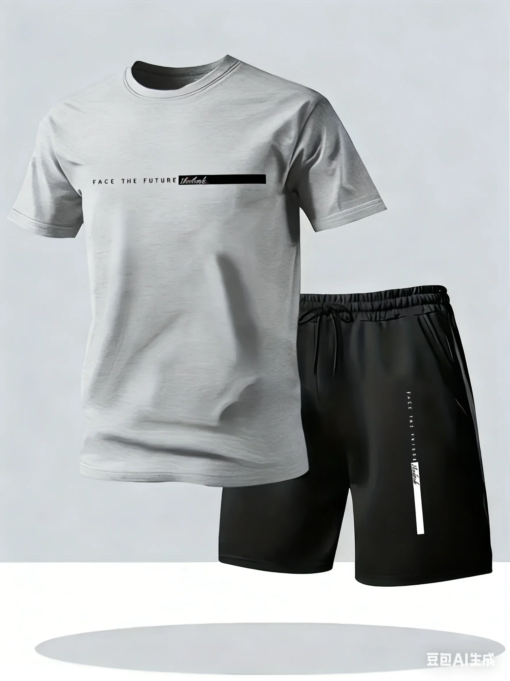 

casual sportsweartwo-piecesetshort-sleevedT-shirt elastic waistbandshortsComfortableand breathablesuitabl forfitnessan jogging.