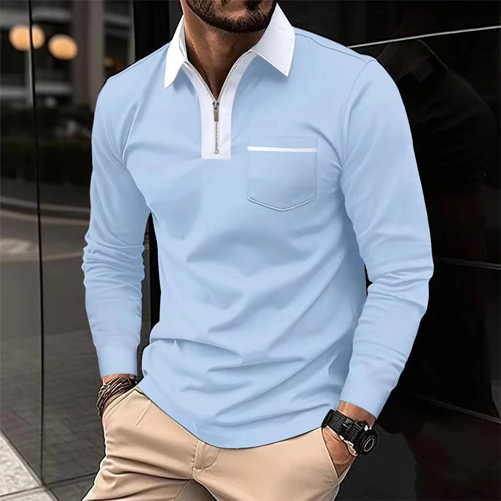 Mens Shirts Mens Tops Daily Formal Lapel Solid Color Sport Blouse Business Casual Long Sleeve Muscle New Stylish