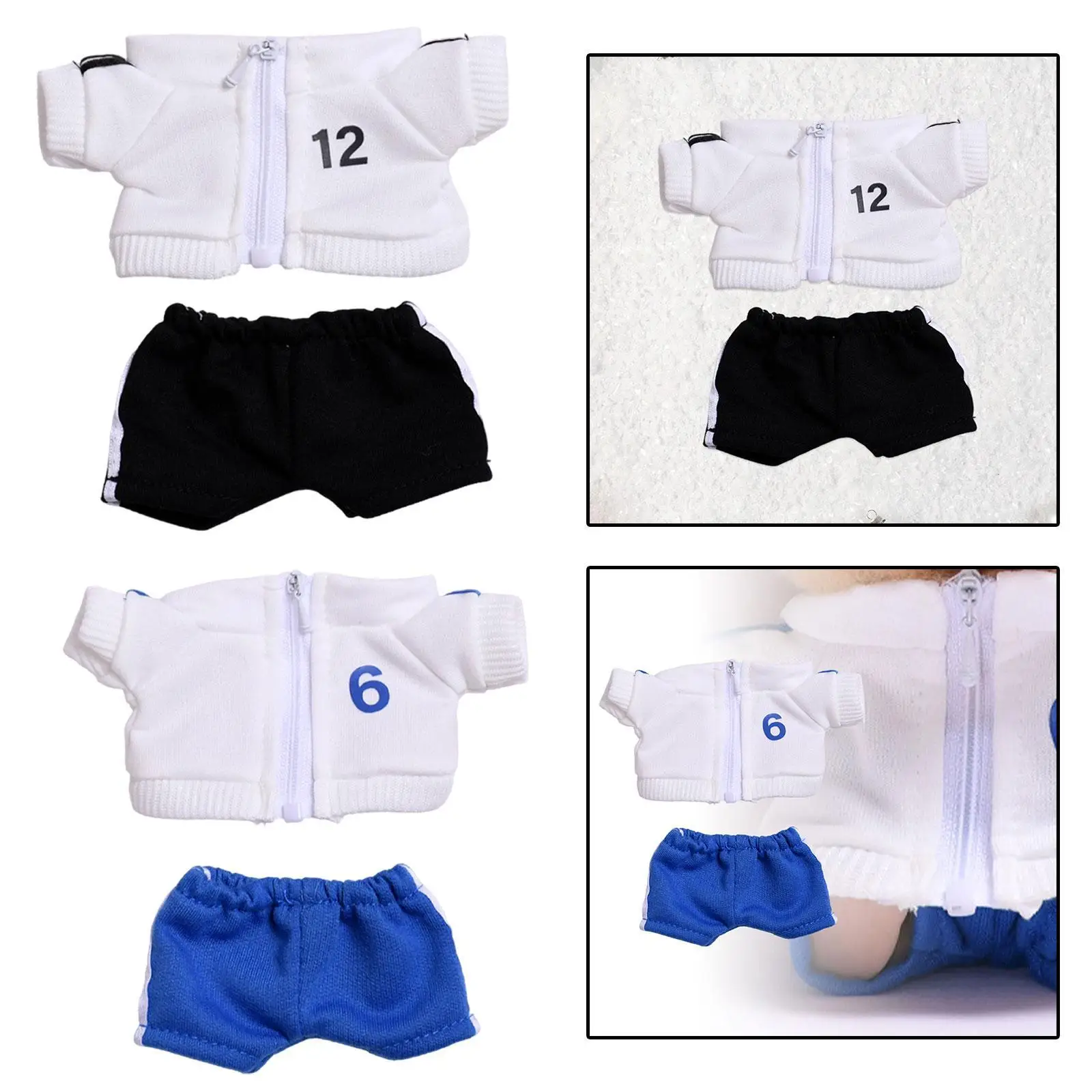 Plush Figure Sportswear and Pants Sportswear Suit Set Fashion for Little Girls Photo Props Doll Costumes Make Your Own Dolls