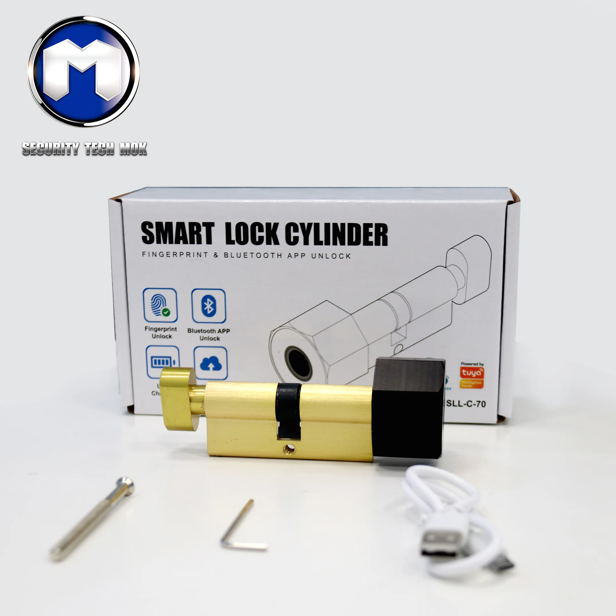 moklock High Security Euro Standard Electronic Fingerprint Smart Door Cylinder Lock with Tuya App