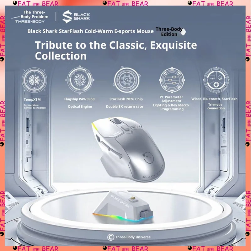 

BLACKSHARK Wireless Bluetooth Gaming Mouse with Star Flash and Dual 8K Comfortable Touch, Ergonomic Fearless Contract Mouse