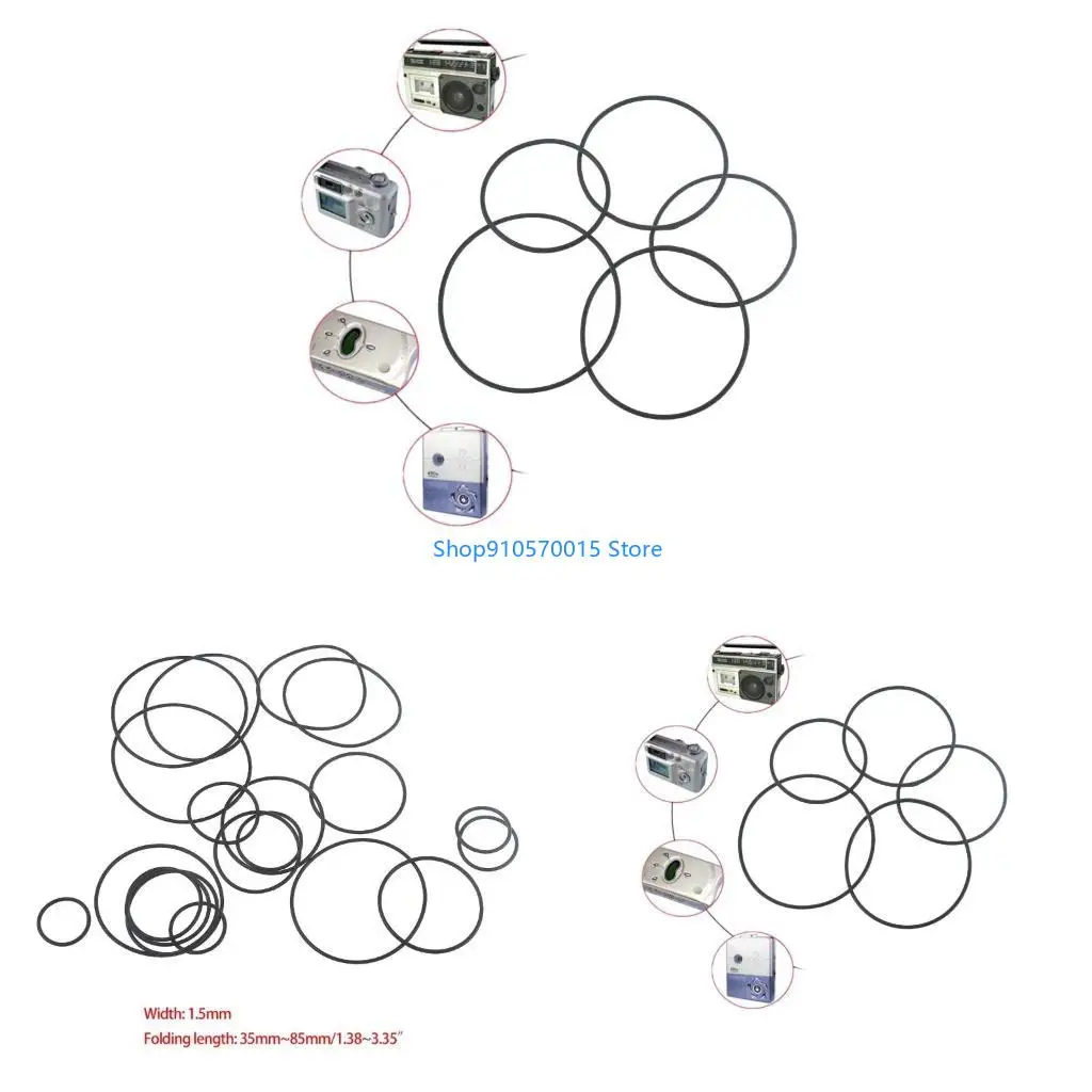 B95C 100/50Pcs Assorted Common Belt Set for Recorder Cassette Tape Machine Belt 1.5mm