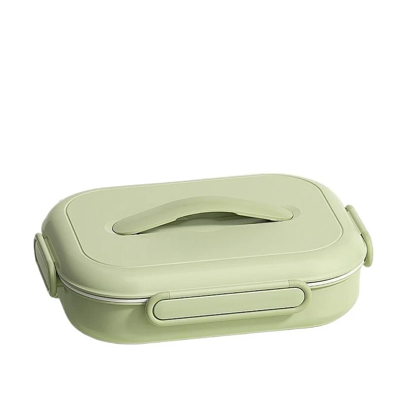

Children's student ceramic stainless steel thermal insulation lunch box Office worker microwave oven heating plate grid