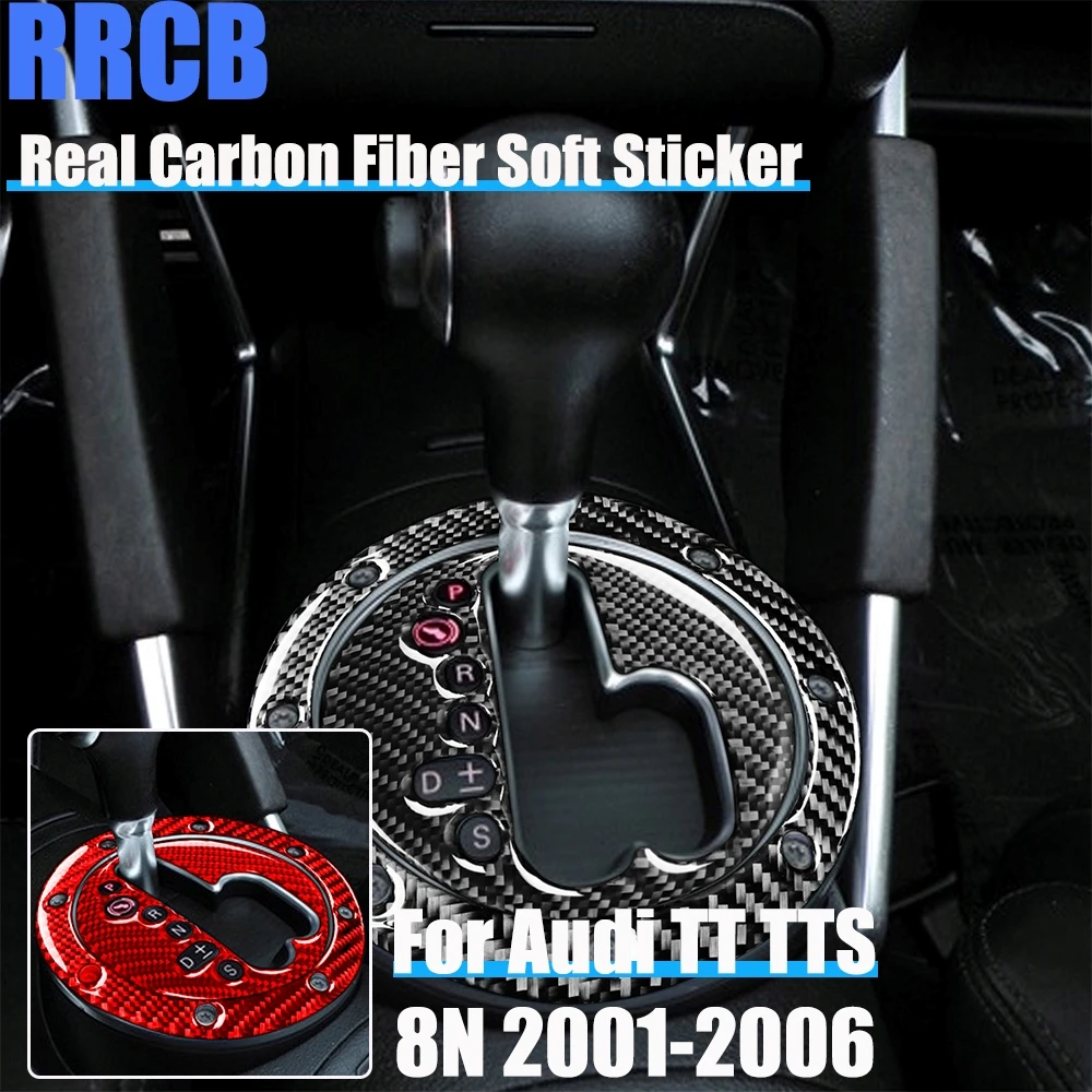 

Автомобильные аксессуары из настоящего углеродного волокна, центральный комплект переключения передач, мягкая наклейка для Audi TT TTS 8N 2001 2002 2003 2004 2005 2006