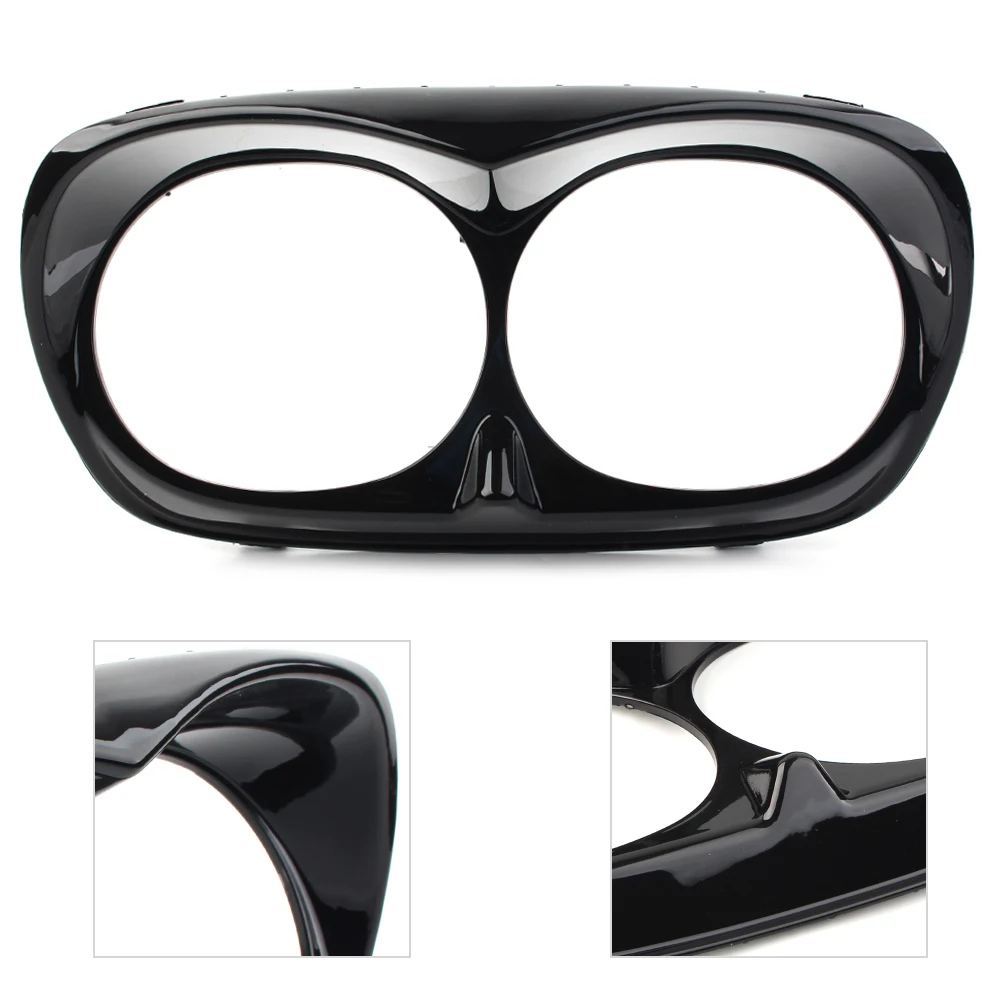 Black Motorcycle Headlight Bezel Scowl Outer Fairing Cover For Harley Davidson Touring Road Glide FLTR/ FLTRX 1998-2013