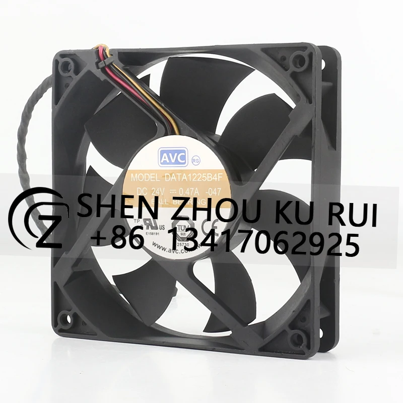 AVC 12CM 24V 0.47A AC EC 12025 three-wire detection PV inverter Large air volume DATA1225B4F cooling fan