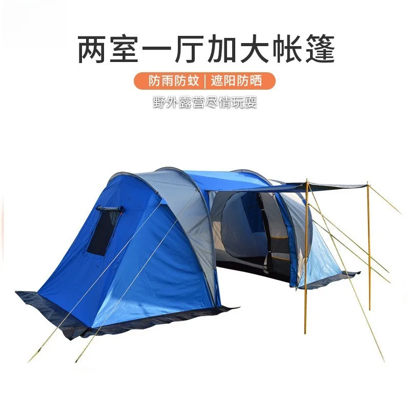 4 Person Automatic Instant Pop-Up Tent, Portable Outdoor Camping Beach Shelter, Anti-Mosquito Windproof Wild Camping Gear