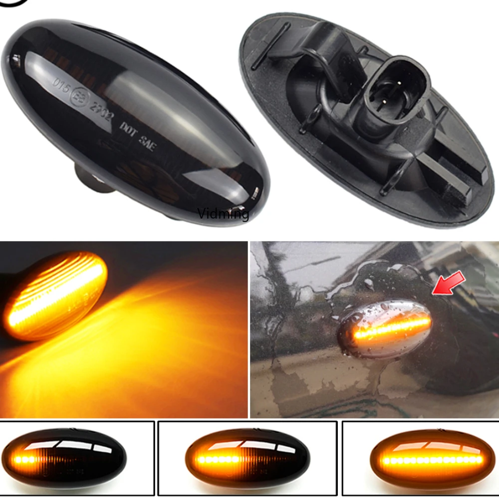 

2x LED Flowing Water Dynamic Turn Signal Side Marker Light Indicator Blinker For Mazda 2 2003-2014 For Mazda 3 5 6 BT-50 MPV