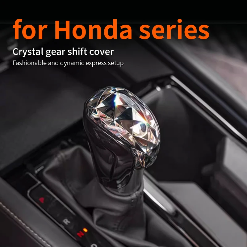 

Crystal Gear Handle Car Gear Shifting Knob Cover Shift Knob Gear Handle Stick Protect Cover For 11Th Honda Accord Crv Civic Fit