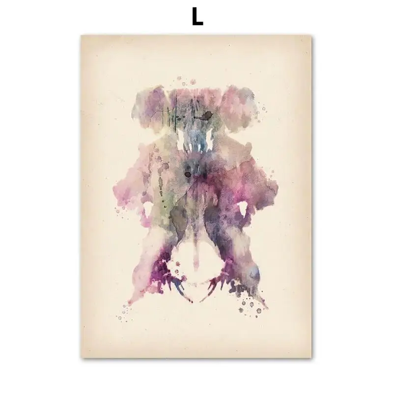 12 بطاقة اختبار Rorschach طبيب نفسي الرسم على لوحات القماش الجدارية الشمال الملصقات والمطبوعات جدار صورة لديكور العيادة