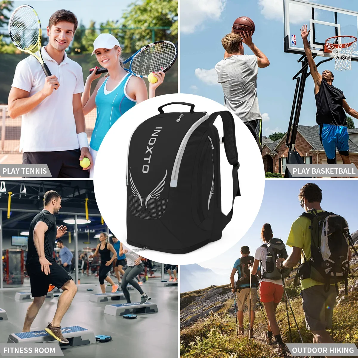 Waterproof Sports Backpack for Men and Women, Gym Bag, Outdoor Fitness, Portable, Ultralight, Yoga, Racket