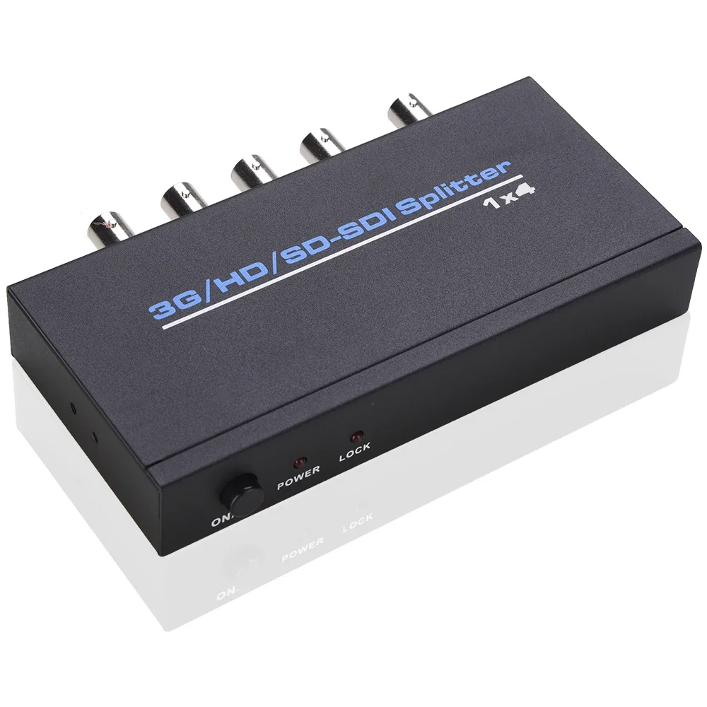 Divisor SDI 3G/HD/SD 2025, extensor repetidor 1X4 con adaptador de corriente, divisor de vídeo SDI de 1 entrada a 4 salidas para cámara de Monitor DVR SDI