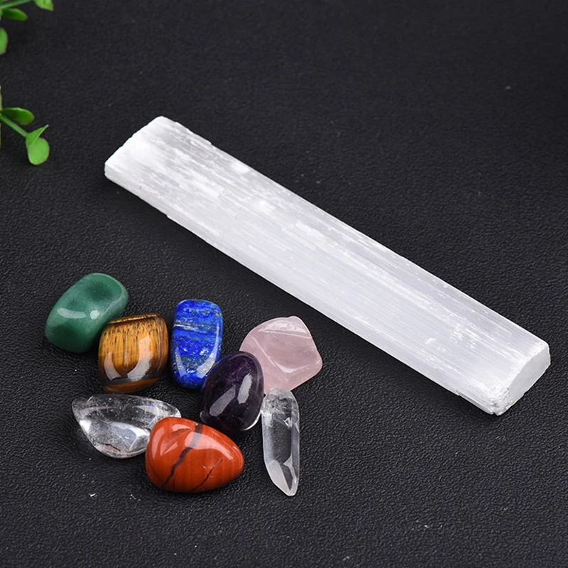 Natural Selenium Stone Chakra Jewelry Pendulum Crystal Crushed Stone Colorful Gemstone Ornaments Seven-Color Energy Gems