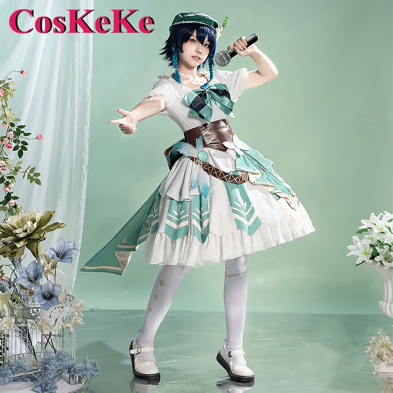 CosKeKe Venti Cosplay Anime Game Genshin Impact Costume Sweet Gorgrous Lolita Dress SJ Uniform Carnival Party Role Play Clothing