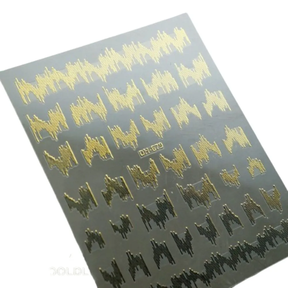 Sweet Reflective Nail Art Sticker Gold/Sliver 3D Super Skinny Nail Strips Highlight Nail Salon Nail Art Decorations Lady/Girls