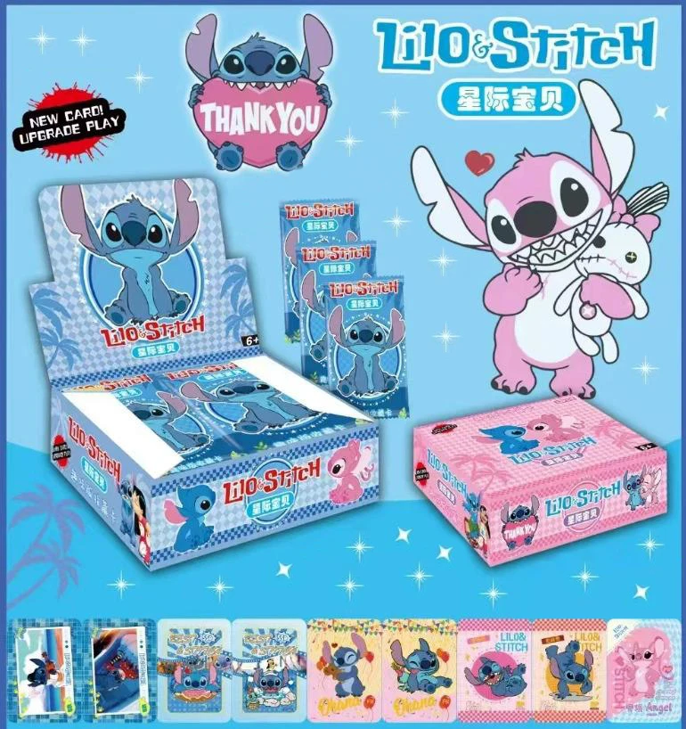 Disney Lilo & Stitch Card 160pcs Cute Cartoon Stitch Angel Character Card Fun Game Collection Card Anime Toy Children Toys Gifts