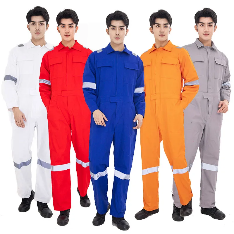 

Workwear Clothing for Men Reflective Coveralls Jumpsuits Welding Car Repair Dirt-Resistant Construction Coveralls