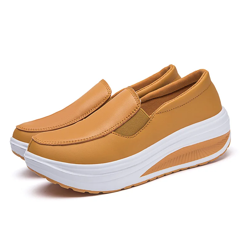 Scarpe da ginnastica con plateau a zeppa da donna cuscino Slip on scarpe da donna scarpe da donna morbide da esterno antiscivolo con ammortizzatore