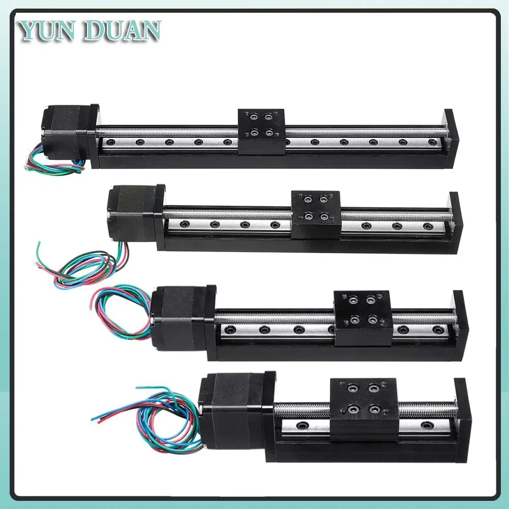 T-type Sliding Table Rail Linear 50-300mm Stroke Sliding Table NEMA11 Stepper Motor Driver Control Kit CNC Linear Guide XYZ Axis