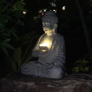 Harz Solar Buddha Statue für Gartendekoration, Zen -Licht, japanische Zen -Skulptur, Dekoration im Freien, Balkon, Terrasse, Haus 6 Hauptverkaufs Buddha Statue Garden - №6