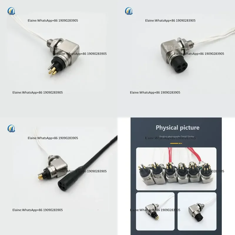 Right Angle Base 2-4 Core Waterproof Connector, Pressure Resistant, Waterproof, 6000 Meters, Corrosion-resistant