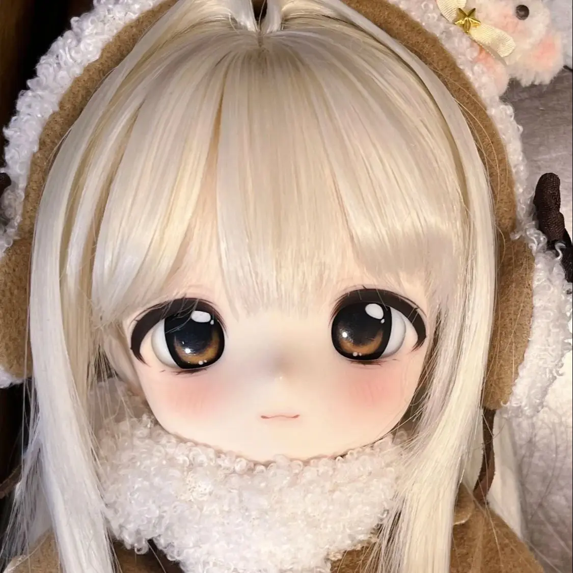 

gaoshundoll 1/6 Lala ob24 anime face resin Qbaby blythe MDD VOLKS DIY makeup practice head for birthday gift fashion mysterybox