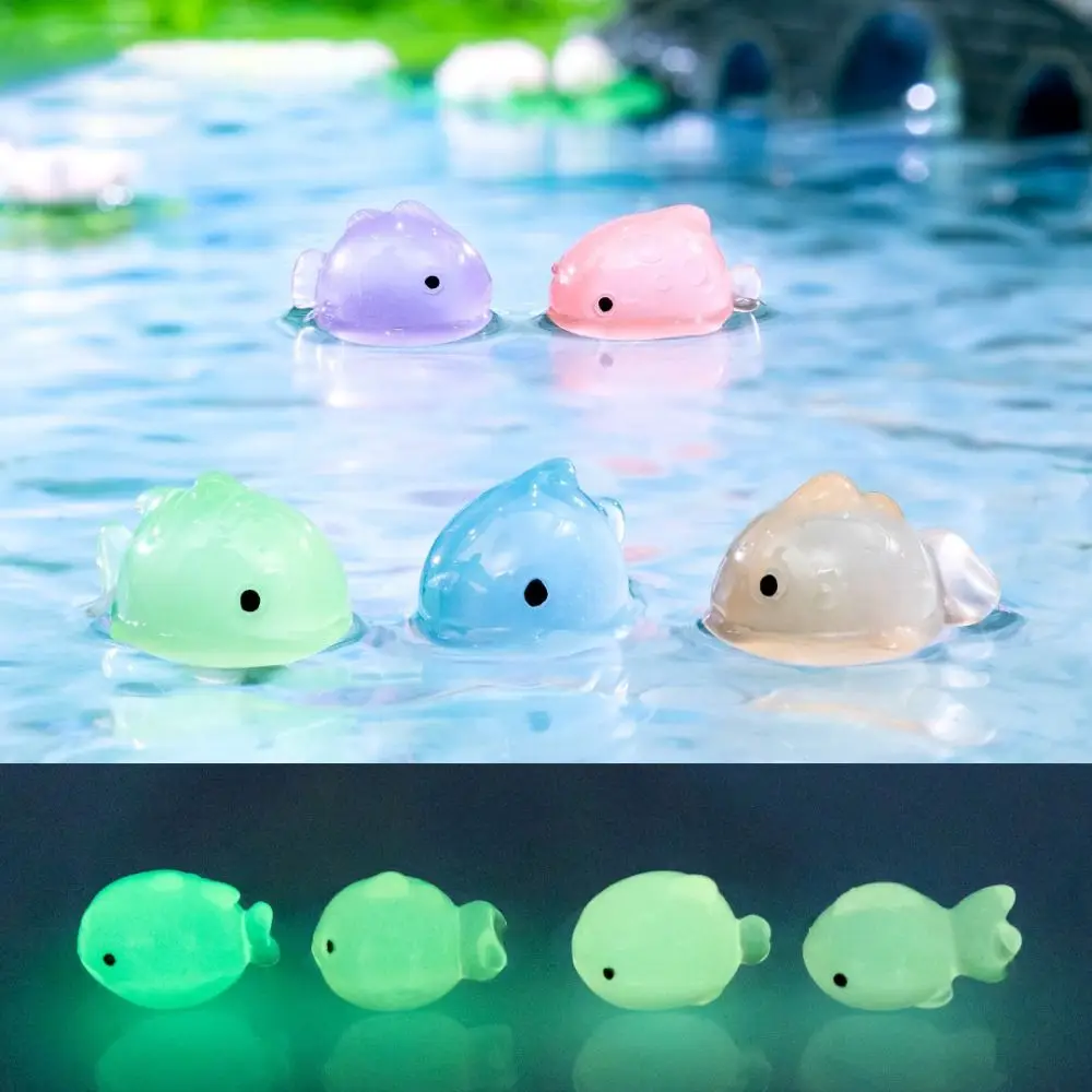 Decorative Luminous Fat Fish Simulation Lifelike Fat Fish Resin Ornaments Colorful Fat Fish Landscaping Flower Potted Decor