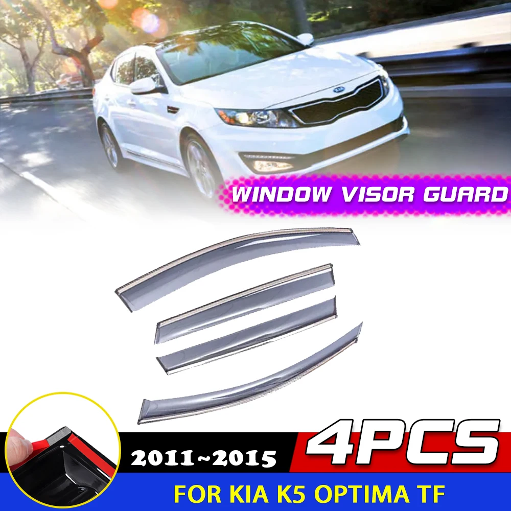 

Windows Visor for Kia K5 Optima TF 2011~2015 2012 2013 2014 Awnings Sun Rain Eyebrow Deflector Sticker Guard Cover Accessories